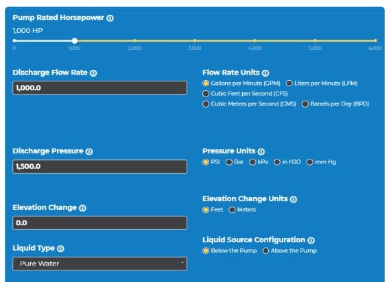 pump efficiency calculator