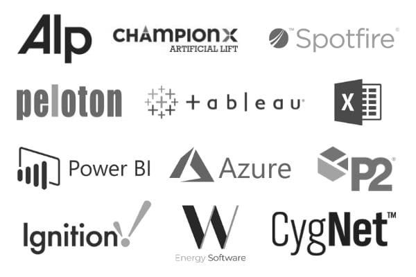 integrates with alp artificial lift championx software spotfire peloton well software tableau excel power bi azure p2 merrick ignition w energy accounting cygnet scada